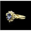 14KT Yellow Gold 0.50 ctw Tanzanite and Diamond Ring