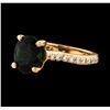 3.00 ctw Green Tourmaline and Diamond Ring - 14KT Rose Gold