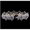 Image 3 : 14KT White Gold 7.92 ctw Tanzanite and Diamond Bracelet