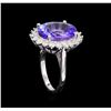 Image 4 : 9.62 ctw Tanzanite and Diamond Ring - 14KT White Gold