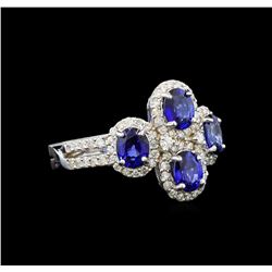 14KT White Gold 1.90 ctw Sapphire and Diamond Ring