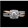 Image 2 : 1.00 ctw Diamond Ring - 14KT White and Rose Gold