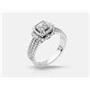 Image 1 : Cubic Zirconia and Diamond Ring - 14KT White Gold