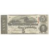 Image 1 : 1863 $5 The Confederate States of America Note T-60 CC