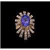 Image 2 : 8.16 ctw Tanzanite and Diamond Ring - 14KT Rose Gold