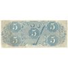 Image 2 : 1863 $5 The Confederate States of America Note T-60 CC
