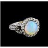 2.17 ctw Opal and Diamond Ring - 14KT White Gold