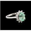 2.50 ctw Emerald and Diamond Ring - 14KT White Gold