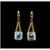 14.83 ctw Aquamarine Earrings - 14KT Yellow Gold