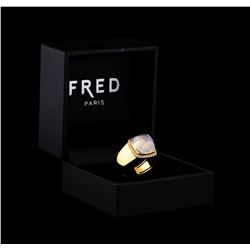 Fred of Paris Pain De Sucre Chalcedony and Diamond Ring - 18KT Yellow Gold