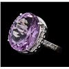 9.25 ctw Lavender Quartz and Diamond Ring - 18KT White Gold