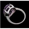 Image 3 : 9.25 ctw Lavender Quartz and Diamond Ring - 18KT White Gold