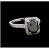 3.47 ctw Black Diamond Ring - 14KT White Gold