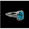 2.75 ctw Apatite and Diamond Ring - 14KT White Gold