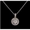 14KT White Gold 1.07 ctw Diamond Pendant With Chain