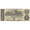 Image 1 : 1863 $5 The Confederate States of America Note T-60 CC