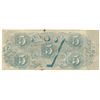 Image 2 : 1863 $5 The Confederate States of America Note T-60 CC