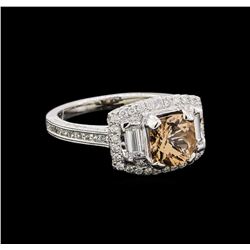 1.56 ctw Morganite and Diamond Ring - 18KT White Gold