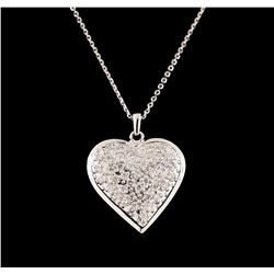 14KT White Gold 1.29 ctw Diamond Heart Pendant With Chain