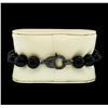 Image 3 : Silver Bead Bracelet with Diamond Clasp