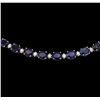 Image 2 : 76.76 ctw Sapphire and Diamond Necklace - 14KT White Gold
