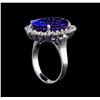 Image 4 : GIA Cert 11.40 ctw Tanzanite and Diamond Ring - 14KT White Gold
