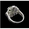 Image 3 : GIA Cert 4.88 ctw Green Sapphire and Diamond Ring - Platinum