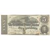 Image 1 : 1863 $5 The Confederate States of America Note T-60 CC