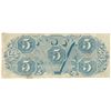 Image 2 : 1863 $5 The Confederate States of America Note T-60 CC