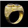 Image 4 : 1 ctw Sapphire, Ruby and Diamond Ring - 18KT Yellow Gold