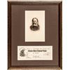 Image 1 : JAMES RUSSELL LOWELL Signed Check + Engraved Print Framed
