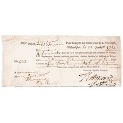 1782 HAYM SALOMON + ROBERT MORRIS Signed Revolutionary War U.S. Bill of Exchange