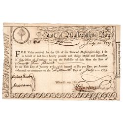 1779-Dated Revolutionary War Massachusetts Pay to Officers Form, Anderson MA-19