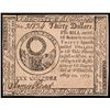 Image 1 : Continental Currency, May 10, 1775 Thirty Dollars First Issue. Choice Crisp UNC.