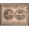 Image 2 : Continental Currency, May 10, 1775 Thirty Dollars First Issue. Choice Crisp UNC.