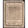 Image 2 : Continental Currency, May 9, 1776. $7 Philadelphia Issue. Blue Paper Detector AU