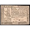 Image 1 : Colonial Currency, Treasury of Virginia May 5, 1777 $6 Handwritten Date Ch. VF