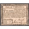 Image 1 : Colonial Currency, Virginia. May 1, 1780 $2 Fully Signed Guaranteed Issue Ch. CU