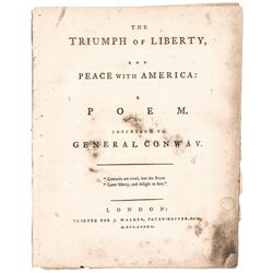 1782 Revolutionary War Period Printed Pamphlet titled: The Triumph of Liberty...