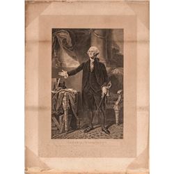 1800-Dated General Washington Engraving by James Heath After Gilbert Stuart