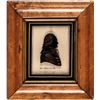 Image 1 : c. 1820-40 George Washington Hand-Painted Silhouette on Glass in Original Frame
