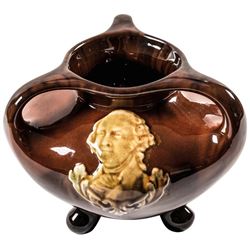c. 1870-80s Likely Centennial Era Tri-footed Redware George Washington Vase