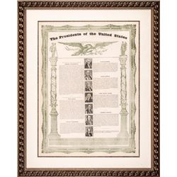 Engraved Print titled The Presidents of the United States, Washington to Jackson