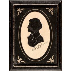 c. 1820 PRESIDENT THOMAS JEFFERSON Framed Silhouette Portrait