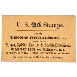 UNIQUE Postage Stamp Envelope, THOMAS RICHARDSON, CHOP, STEAK AND OYSTER HOUSE.!