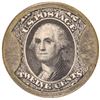 Image 1 : Encased Postage Stamp, Twelve Cents. J. GAULT. RIBBED FRAME Type Extremely Fine