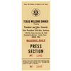 Image 1 : John F Kennedy Assassination Night November 22, 1963 TEXAS WELCOME DINNER Ticket