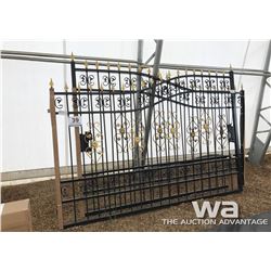 (2) BI-PARTING WROUGHT IRON DRIVEWAY GATES