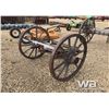 Image 2 : WOODEN WAGON AXLE WITH STEEL WHEELS