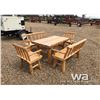 Image 1 : LOG TABLE & 2 CHAIRS, 2 BENCHES